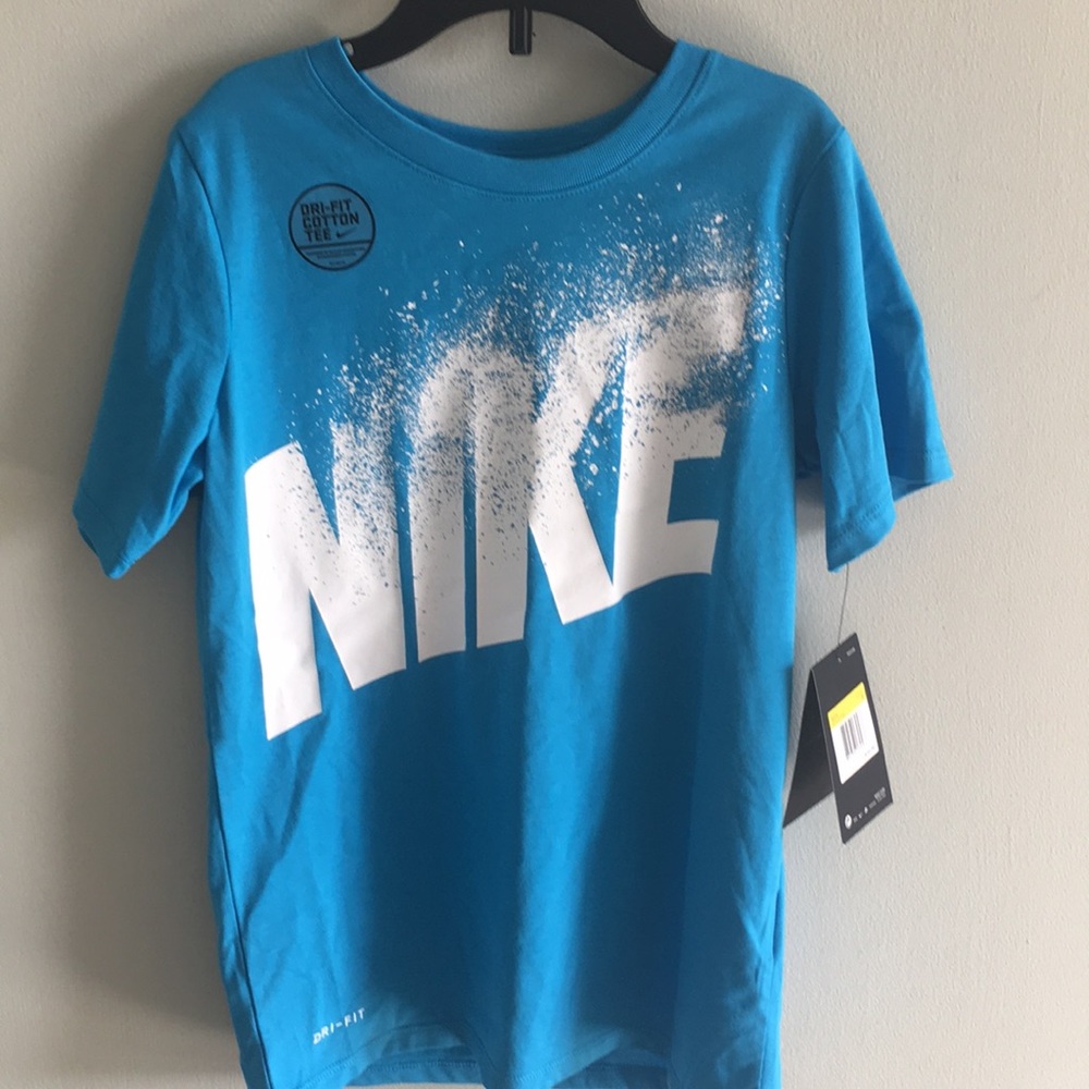 Blue Nike DRI-FIT Short Sleeve Shirt